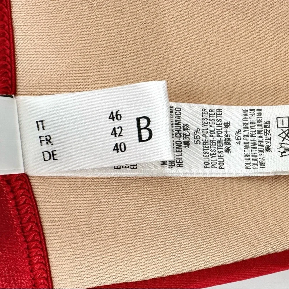 La Perla Red Striped Bikini Swimsuit Swim Top sz 10 - Picture 8 of 9